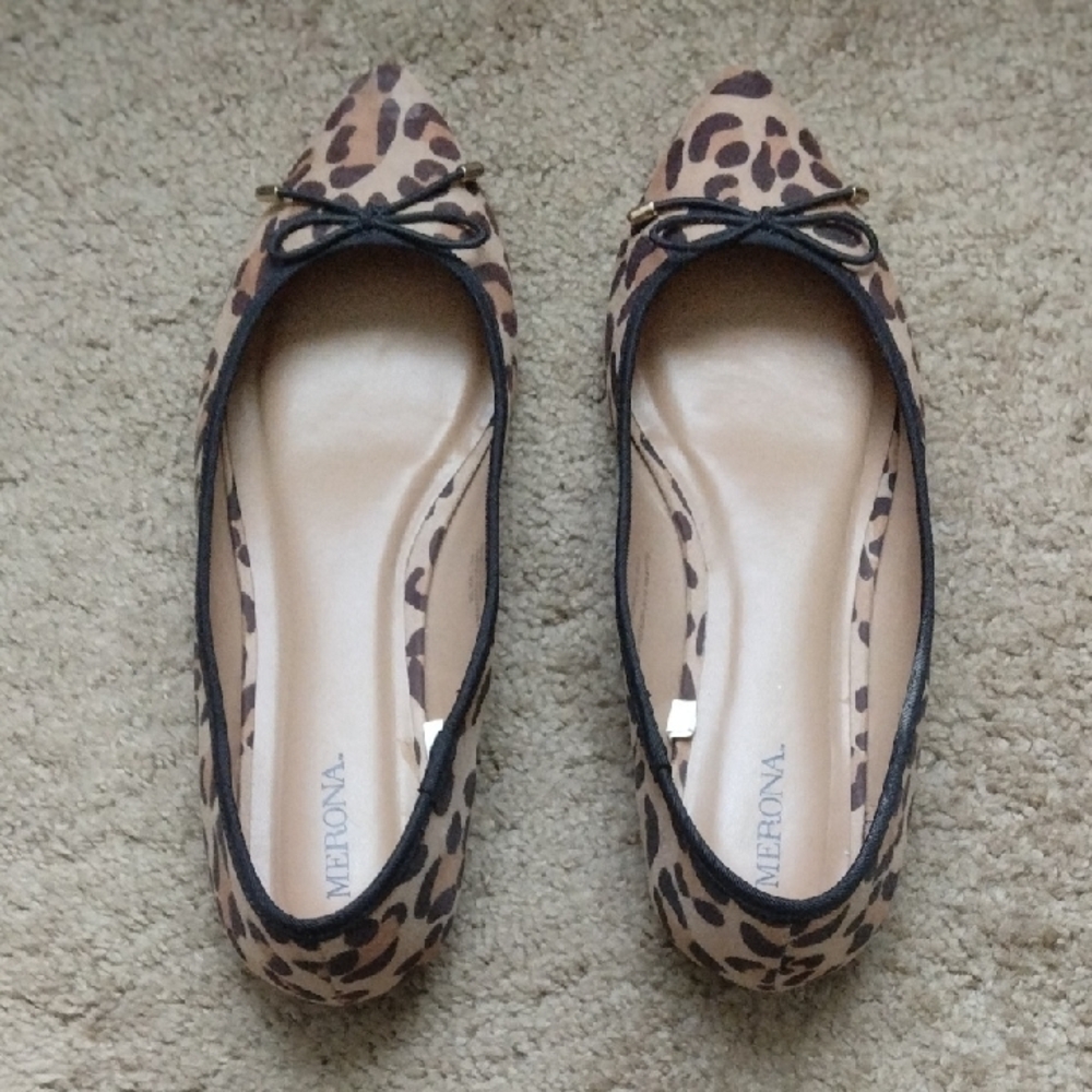 Merona Leopard Print Flats with Black Bow